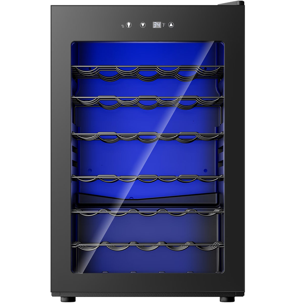 45 Bottles Wine Cooler Refrigerator,Built-In Wine Fridge with Stainless Steel Glass Door, for Home Bar, Kitchen, or Office