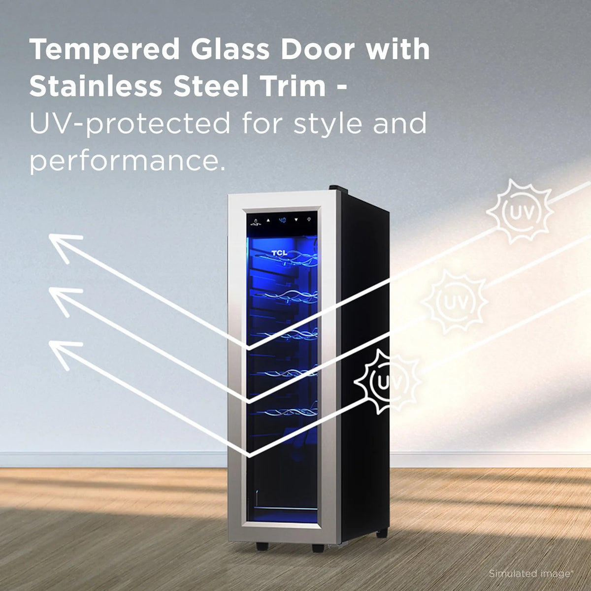 Stainless Steel Single Door 12 Bottle Wine Cooler for Kitchen, Bedroom & Office, 1.24 Cu. Ft.
