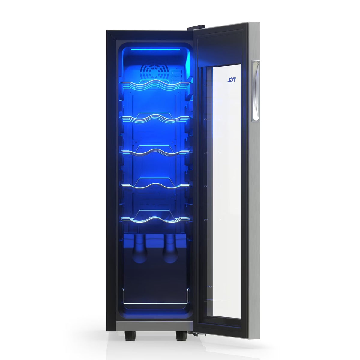 Stainless Steel Single Door 12 Bottle Wine Cooler for Kitchen, Bedroom & Office, 1.24 Cu. Ft.