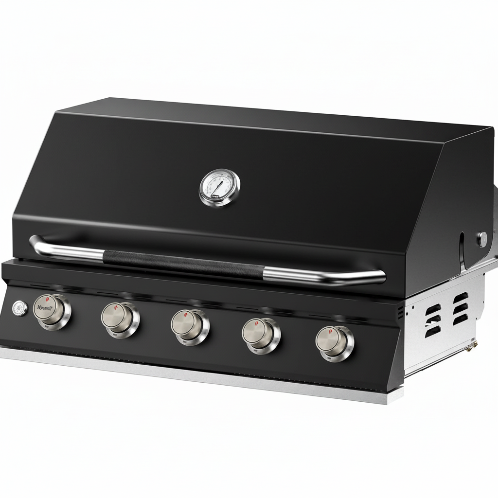 STD Series 40-Inch Built in Grill, 5-Burner Grill Head, Black