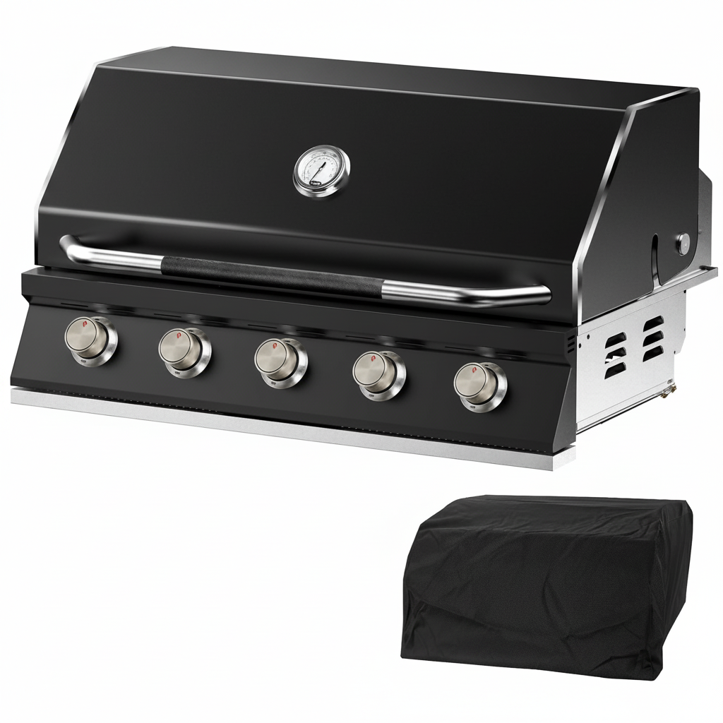 STD Series 40-Inch Built in Grill, 5-Burner Grill Head, Black