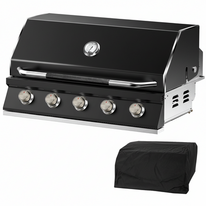 STD Series 40-Inch Built in Grill, 5-Burner Grill Head, Black