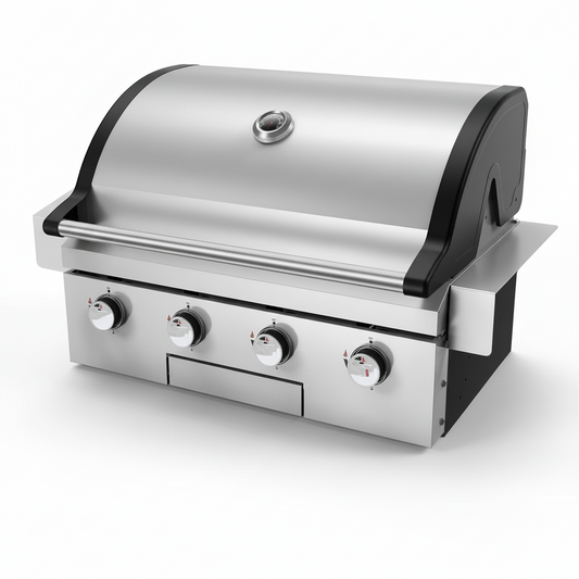 Brand-Man Built-In Gas Grill Head, 30-Inch 4-Burner Outdoor Kitchen Grill